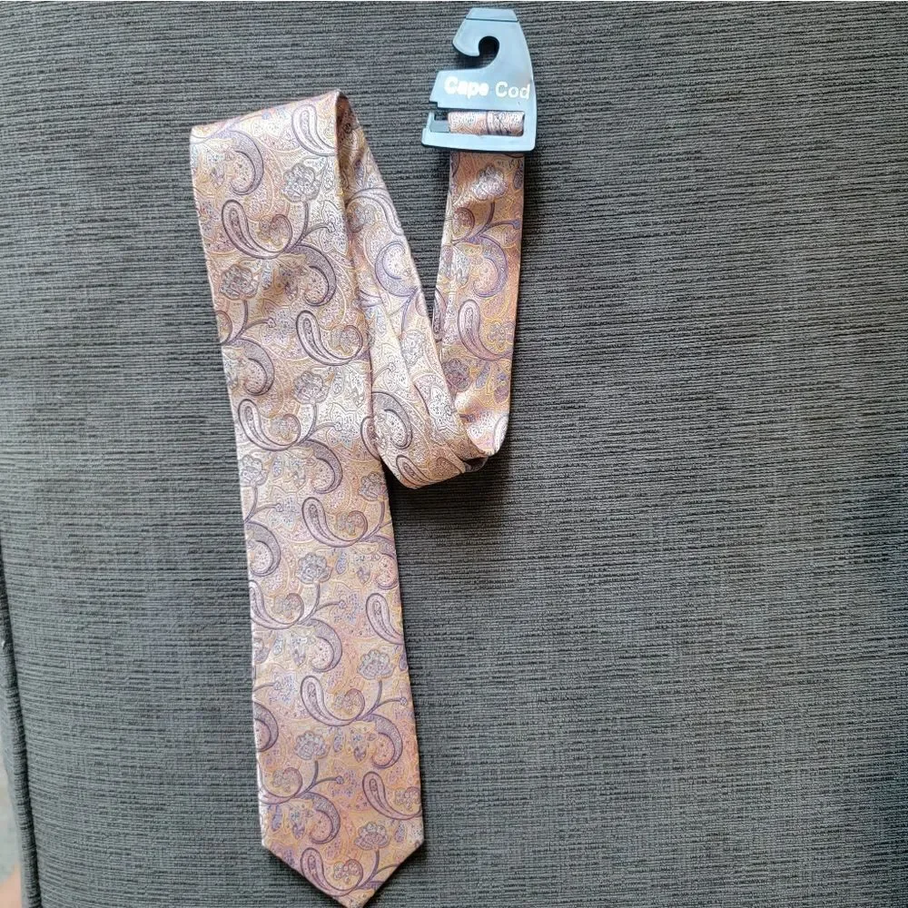 CAPE COD Neckwear Men's  Tie Paisley Pattern with Multicolor Accents